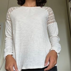 Lace Shoulder Long-sleeve